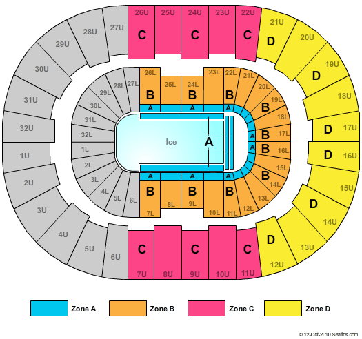 Legacy Arena at The BJCC Disney On Ice Zone Seating Chart